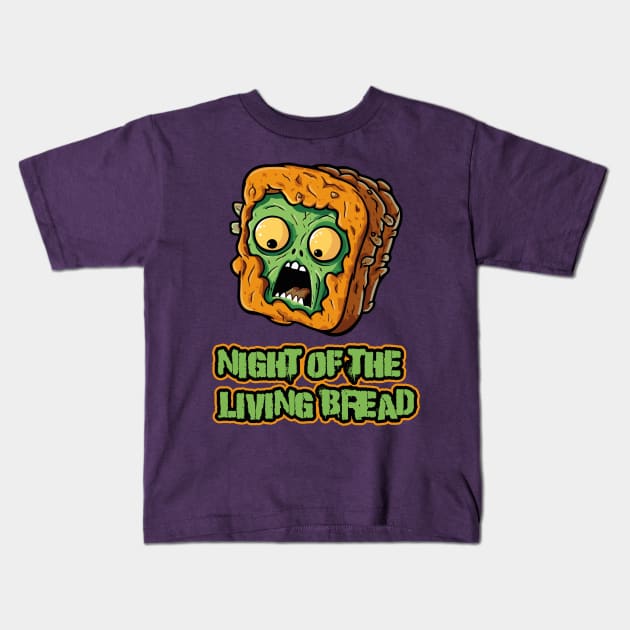 Night Of The Living Bread Kids T-Shirt by Dazed Pig